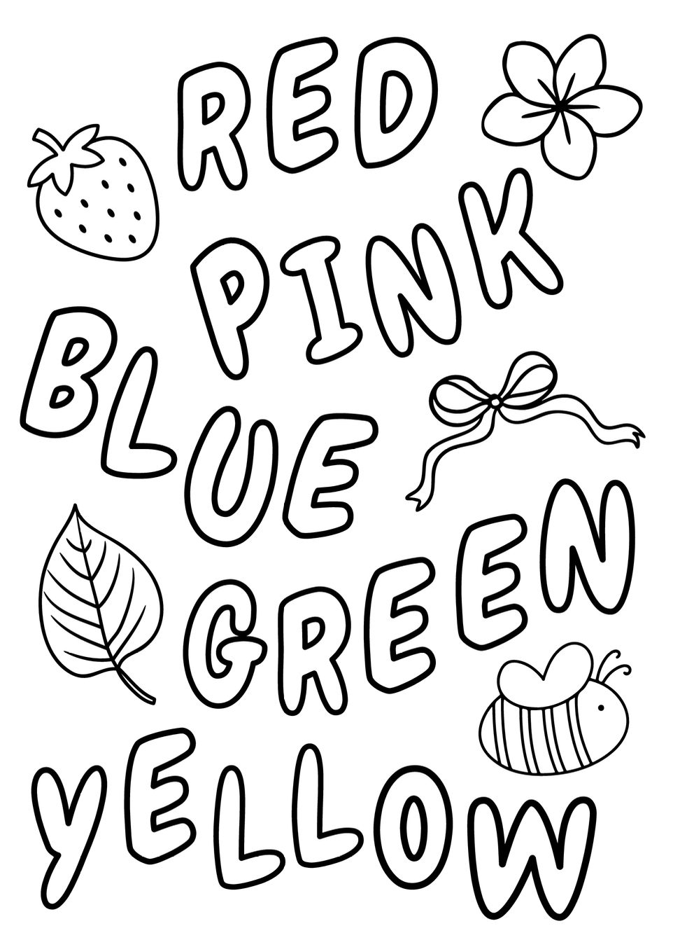 Colors Spelling Coloring Sheet